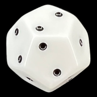 TDSO Six-Fold D2 Opaque White & Black 12 Sided Spot D2 Dice