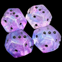 TDSO Quadruple D3 Luminous Ceremonial Chrome 12 Sided Spot D3 Dice Set (4)