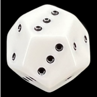TDSO Quadruple D3 Opaque White & Black 12 Sided Spot D3 Dice