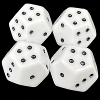 TDSO Triple D4 Opaque White &amp; Black 12 Sided D4 Dice Set (4)