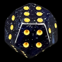 TDSO Double D6 Galaxy Glitter Universe 12 Sided Spot D6 Dice