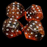 TDSO Double D6 Glitter Amber 12 Sided D6 Dice Set (4)