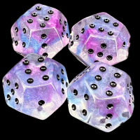 TDSO Double D6 Luminous Ceremonial Chrome 12 Sided Spot D6 Dice Set (4)