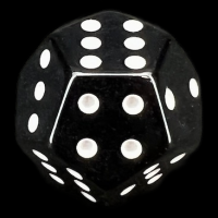 TDSO Double D6 Opaque Black & White 12 Sided Spot D6 Dice