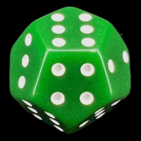 TDSO Double D6 Opaque Green & White 12 Sided Spot D6 Dice