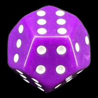 TDSO Double D6 Opaque Purple & White 12 Sided Spot D6 Dice