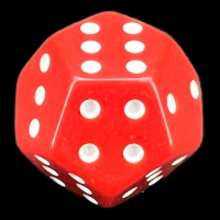 TDSO Double D6 Opaque Red & White 12 Sided Spot D6 Dice