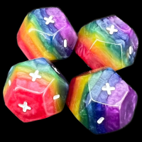TDSO Double Fate/Fudge Layer Rainbow 12 Sided Dice Set (4)