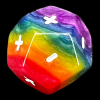 TDSO Double Fate/Fudge Layer Rainbow 12 Sided Spot Dice