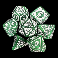 TDSO Druids Grove Green & White 7 Dice Polyset