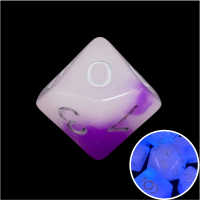 TDSO Duel Amethyst & White Glow in the Dark 16mm D10 Dice