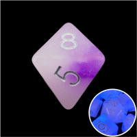 TDSO Duel Amethyst & White Glow in the Dark 16mm D8 Dice
