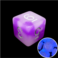 TDSO Duel Amethyst & White Glow in the Dark 16mm D6 Dice