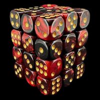 TDSO Duel Blood & Shadow with Gold 36 x D6 Dice Set
