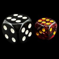 TDSO Duel Blood & Shadow With Yellow 12mm D6 Spot Dice