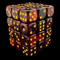 TDSO Duel Blood & Shadow With Yellow 36 x D6 Dice Set