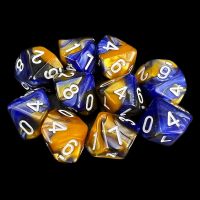 TDSO Duel Blue & Gold 10 x D10 Dice Set