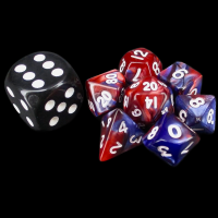 TDSO Duel Dark Blue & Red MINI 10mm 7 Dice Polyset