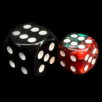 TDSO Duel Green & Red 12mm D6 Spot Dice