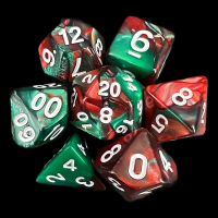 TDSO Duel Green & Red 7 Dice Polyset