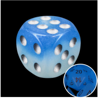 TDSO Duel Icy Rocks Glow in the Dark 16mm D6 Spot Dice