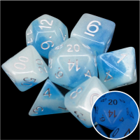 TDSO Duel Icy Rocks Glow in the Dark 7 Dice Polyset