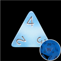 TDSO Duel Icy Rocks Glow in the Dark D4 Dice