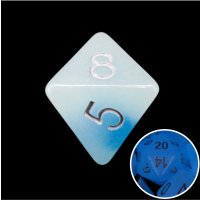 TDSO Duel Icy Rocks Glow in the Dark D8 Dice