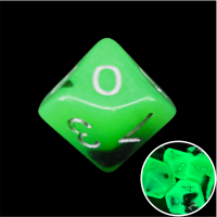 TDSO Duel Jade & Black Glow in the Dark 16mm D10 Dice