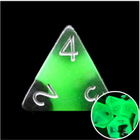 TDSO Duel Jade & Black Glow in the Dark 16mm D4 Dice