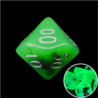 TDSO Duel Jade & Black Glow in the Dark 16mm Percentile Dice