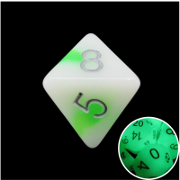 TDSO Duel Jade & White Glow in the Dark 16mm D8 Dice