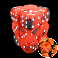 TDSO Duel Lava & Black Glow in the Dark 12 x D6 Dice Set