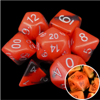 TDSO Duel Lava & Black Glow in the Dark 7 Dice Polyset