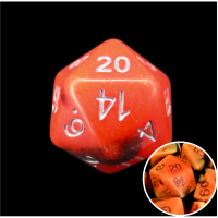 TDSO Duel Lava & Black Glow in the Dark 16mm D20 Dice