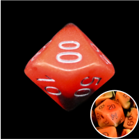 TDSO Duel Lava & Black Glow in the Dark 16mm Percentile Dice