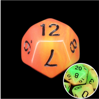TDSO Duel Orange & Green Glow in the Dark D12 Dice