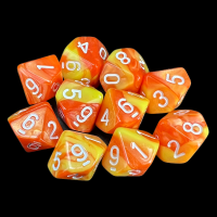 TDSO Duel Orange & Yellow 10 x D10 Dice Set