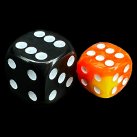 TDSO Duel Orange & Yellow 12mm D6 Spot Dice