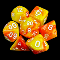 TDSO Duel Orange & Yellow 7 Dice Polyset