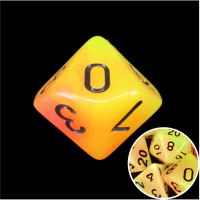 TDSO Duel Orange & Yellow Glow in the Dark D10 Dice