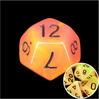 TDSO Duel Orange & Yellow Glow in the Dark D12 Dice