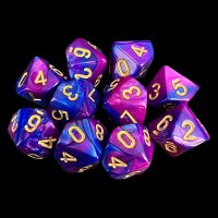 TDSO Duel Purple & Blue 10 x D10 Dice Set