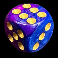 TDSO Duel Purple & Blue 16mm D6 Spot Dice