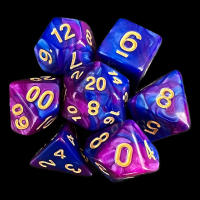 TDSO Duel Purple & Blue 7 Dice Polyset