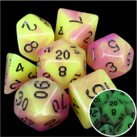 TDSO Duel Purple & Green Glow in the Dark 7 Dice Polyset LTD EDITION