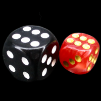 TDSO Duel Red & White With Gold 12mm D6 Spot Dice