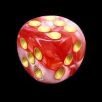 TDSO Duel Red & White With Gold 16mm D6 Spot Dice
