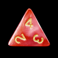 TDSO Duel Pearl Red & White With Gold D4 Dice