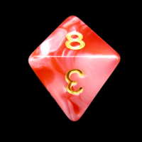 TDSO Duel Red & White With Gold D8 Dice